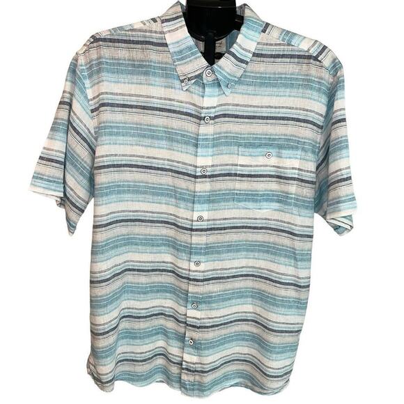 Weatherproof Vintage Washable Linen ButtonDown Shirt Green Cream Plaid Size XL - Picture 1 of 12